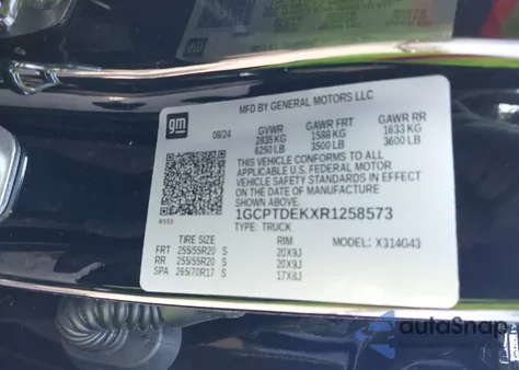 2024 Chevrolet Colorado 4Wd Z71 from USA, damaged, VIN 1GCPTDEKXR1258573